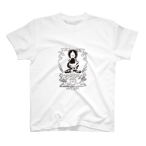 she's dope（黒) Regular Fit T-Shirt