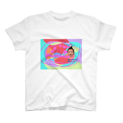 kiko画伯 no laugh no life Regular Fit T-Shirt