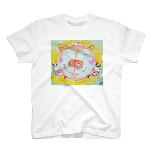 cdjd4 ぶたちゃん　Happy Piggy スタンダードTシャツ