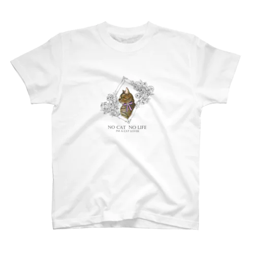 額縁の中の猫【薔薇】 スタンダードTシャツ