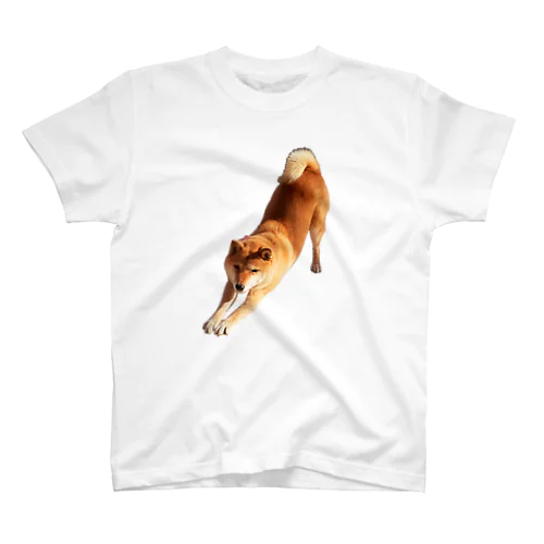 伸びしてる柴犬(のびしてるしばいぬ) Regular Fit T-Shirt