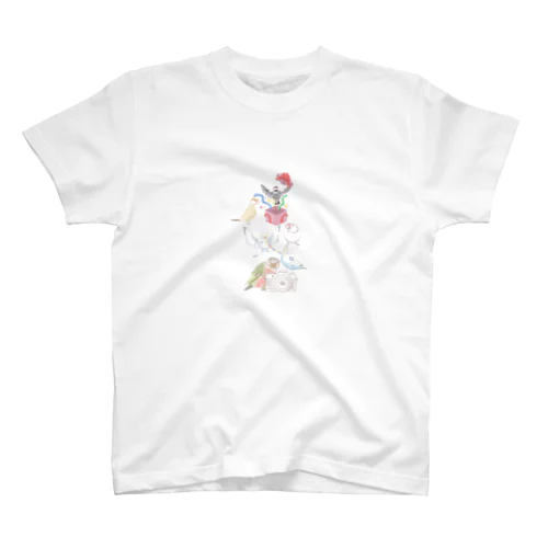 【ぱーてぃー 2】インコ 文鳥 鳥 Regular Fit T-Shirt