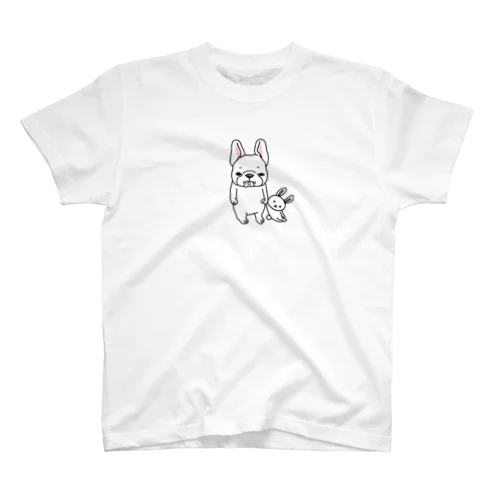 見つめるフレブルちゃん。シロい子。 スタンダードTシャツ