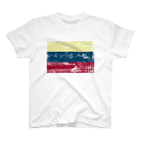 Grunge Flag of Russian Federation-汚れたロシア国旗-ロゴ スタンダードTシャツ