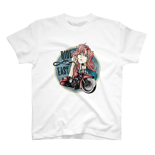 バイカーガール　【Ride Easy】 Regular Fit T-Shirt