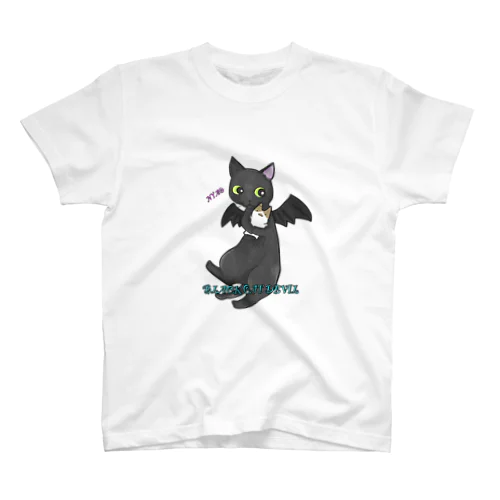 文字入り黒猫デビル スタンダードTシャツ