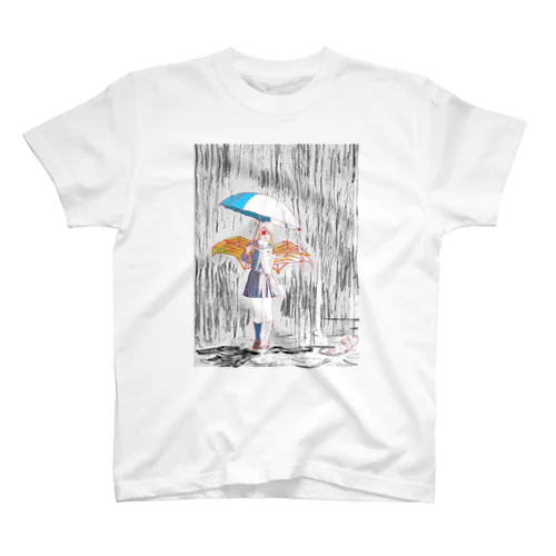 雨の中の鉄翼少女 Regular Fit T-Shirt