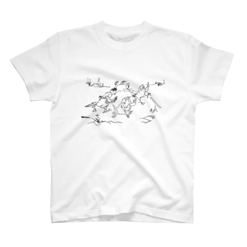 鳥鳥戯画の追いかけっこ Regular Fit T-Shirt