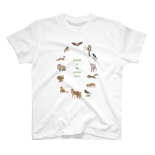 夏の山の動物たち Regular Fit T-Shirt