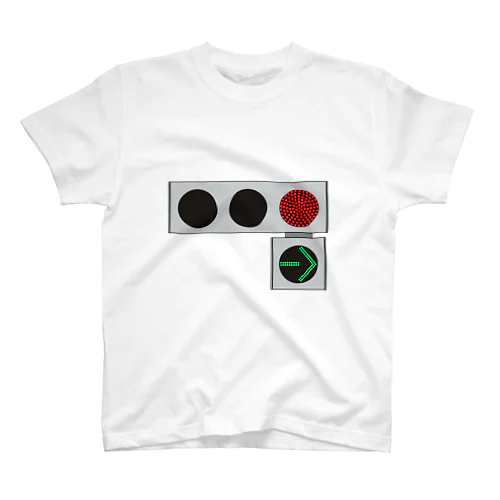右折矢印付き小型信号機(低コスト灯器) Regular Fit T-Shirt