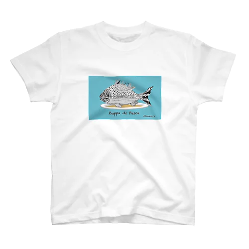 お魚スープ（背景ブルー） スタンダードTシャツ