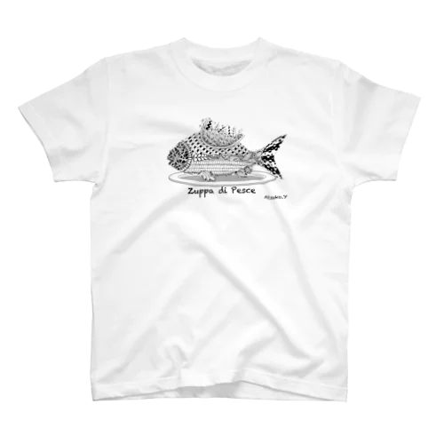お魚スープ（モノトーン） Regular Fit T-Shirt