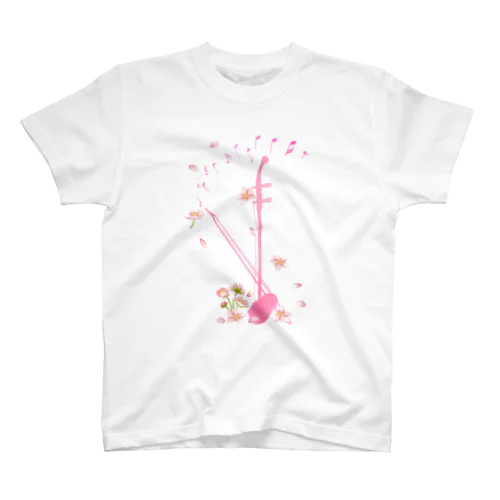 桜と楽器　二胡 Regular Fit T-Shirt