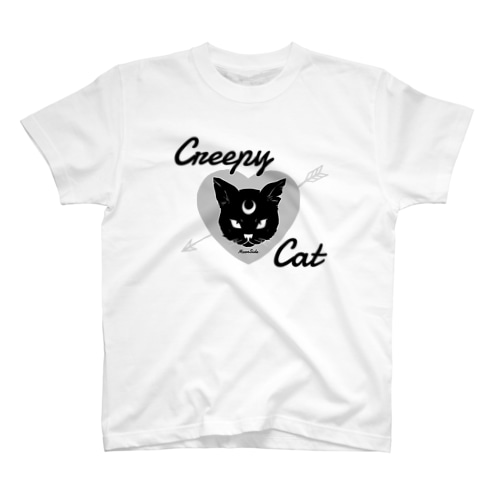 【MOON SIDE】 Creepy Cat #Black Ver.1 Regular Fit T-Shirt