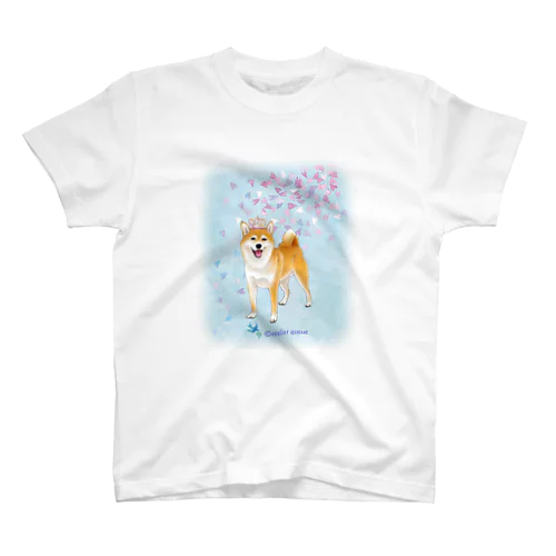 柴犬（花吹雪と王冠） Regular Fit T-Shirt