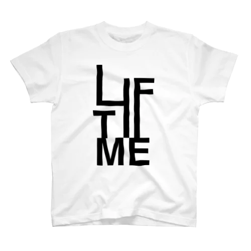 PRINTED 'LIFE TIME' GOTHIC WHITE ハリジロウ スタンダードTシャツ