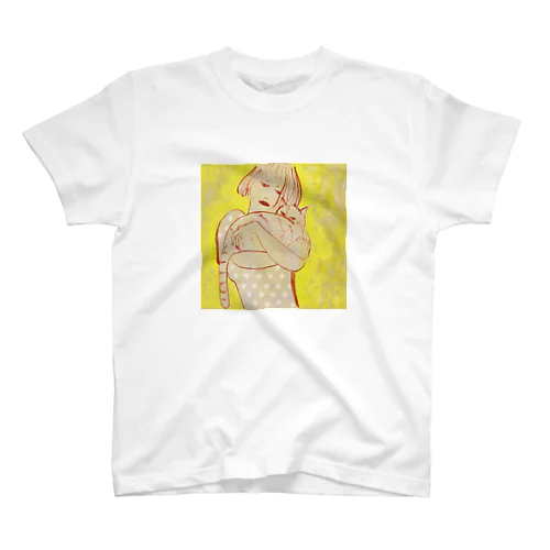猫と少女 Regular Fit T-Shirt