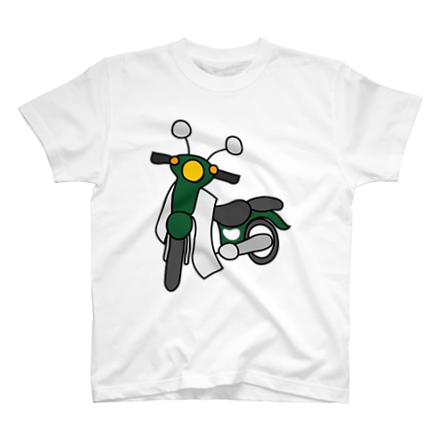深緑色の小型バイクでツーリング01 Regular Fit T-Shirt