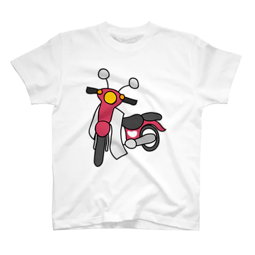 ピンク色の小型バイクでツーリング スタンダードTシャツ