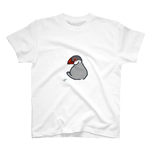 座りこむ シルバー文鳥 スタンダードTシャツ