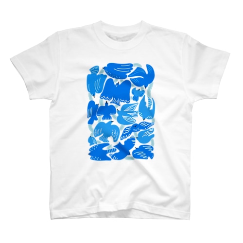 青い鳥モチーフのデザイン Regular Fit T-Shirt
