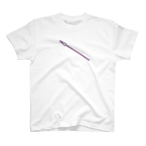 ななめのじっぱー-pink Regular Fit T-Shirt