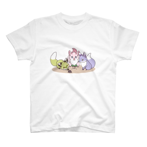 芽吹き_春キツネ Regular Fit T-Shirt