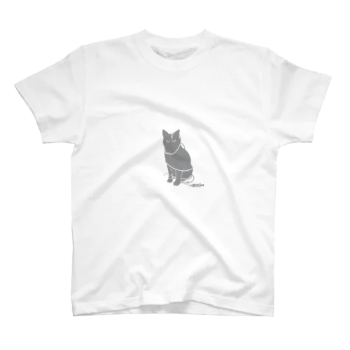 絡まる猫(リアルグレーver) Regular Fit T-Shirt
