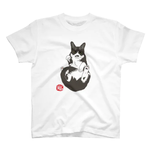 加筆版 招き猫 ハチワレ スタンダードTシャツ