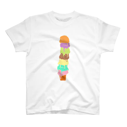 アイスクリームコーン （7スクープ）　Ice Cream Cone (7 scoops) スタンダードTシャツ