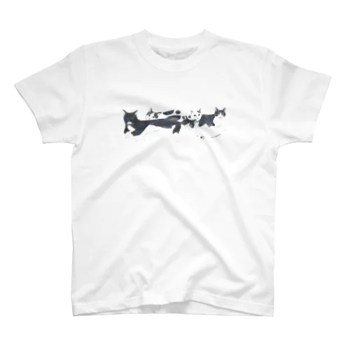 白黒猫たち Regular Fit T-Shirt