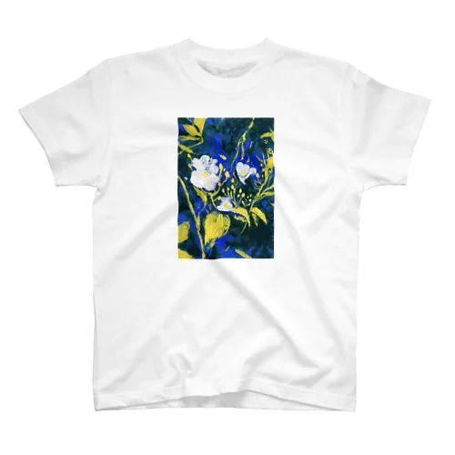 青と白の花 Regular Fit T-Shirt