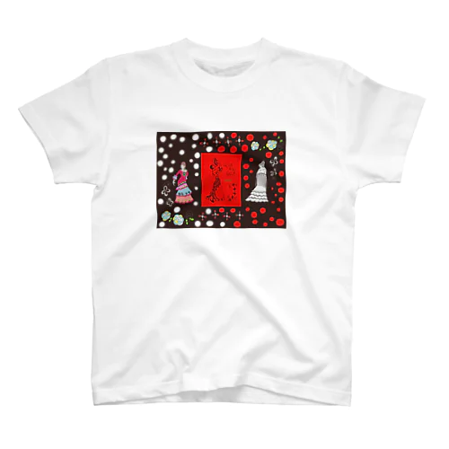 フラメンコ　ベラーノ　踊り手3人黒風景 Regular Fit T-Shirt