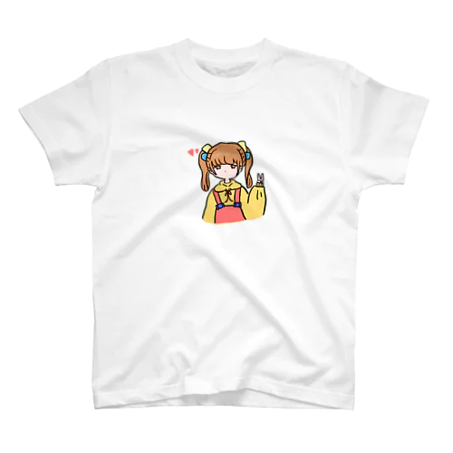 ピースする女の子 スタンダードTシャツ