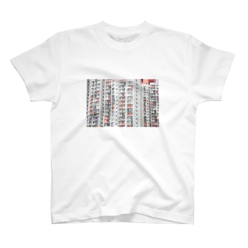 【建築】香港高層マンション（ピンク）-YOKO スタンダードTシャツ