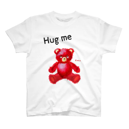 【Hug me】（赤くま） Regular Fit T-Shirt