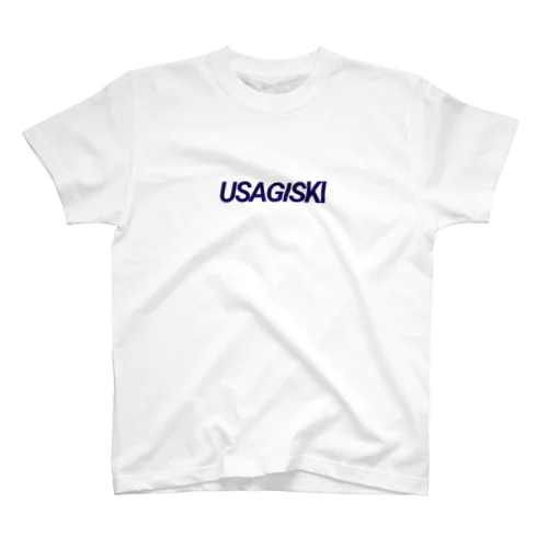 ウサギスキー ナナメ紺ロゴ Regular Fit T-Shirt