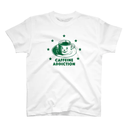 カフェイン中毒 (CAFFEINE ADDICTION：GREEN) Regular Fit T-Shirt