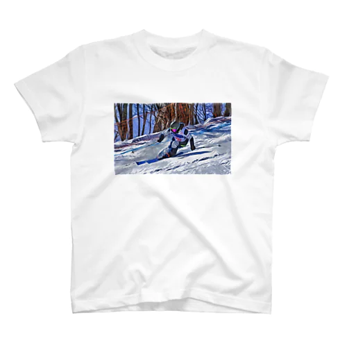 雪イルカのスキーヤー Regular Fit T-Shirt