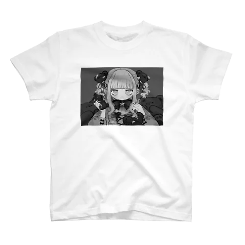 くまをしょくす モノクロver. スタンダードTシャツ