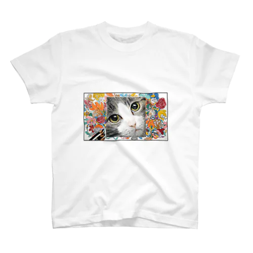 猫と花 Regular Fit T-Shirt