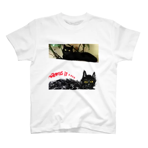 黒猫とくろねこ Regular Fit T-Shirt