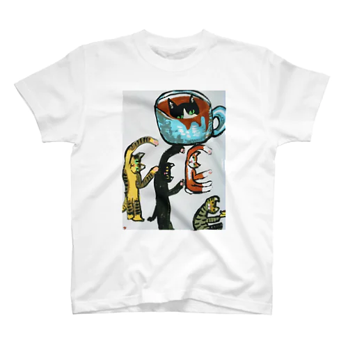 ゆるゆる体操猫　コ－ヒ－猫とともに Regular Fit T-Shirt