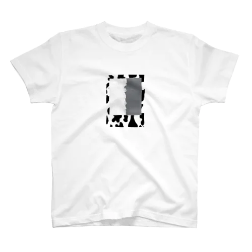 牛柄モノクロ 티셔츠