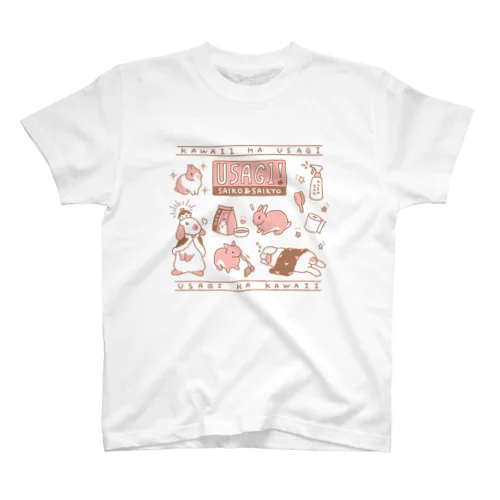 うさぎたたえ柄 スタンダードTシャツ