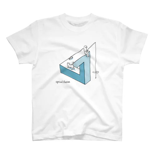 三角形錯視T（ブルー） スタンダードTシャツ