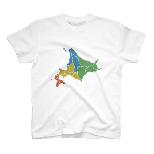 北海道区分地図 スタンダードTシャツ