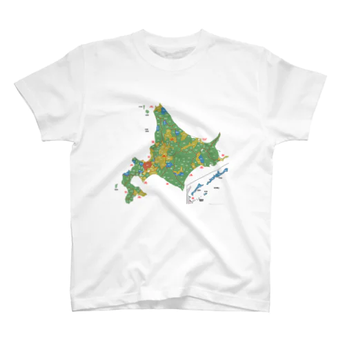 北海道179市町村地図 スタンダードTシャツ