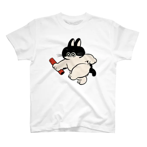 バトンタッチ猫★柄チョイデカメ Regular Fit T-Shirt