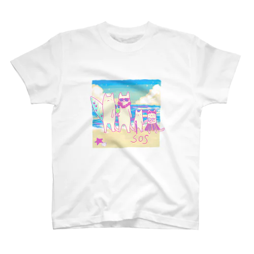 助けてsummerネコ スタンダードTシャツ